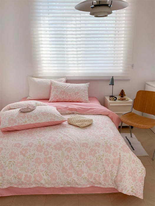 91家纺网 家纺一手货源 找家纺 金丝鸟 2022新款秋冬全棉印花系列四件套 落英