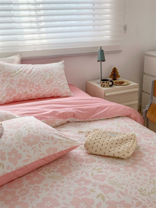 91家纺网 家纺一手货源 找家纺 金丝鸟 2022新款秋冬全棉印花系列四件套 落英