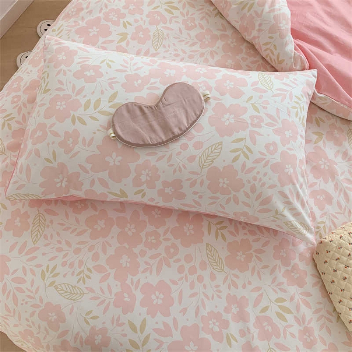 91家纺网 家纺一手货源 找家纺 金丝鸟 2022新款秋冬全棉印花系列四件套 落英