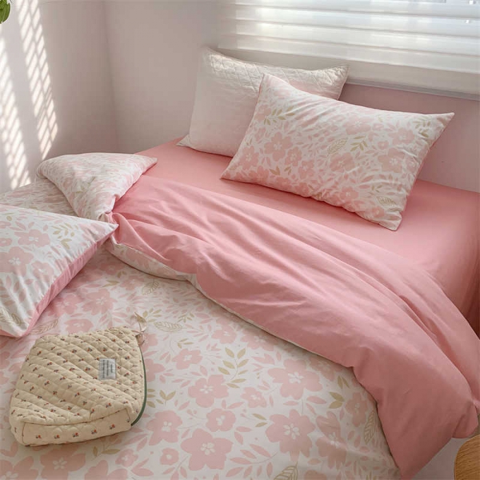 91家纺网 家纺一手货源 找家纺 金丝鸟 2022新款秋冬全棉印花系列四件套 落英