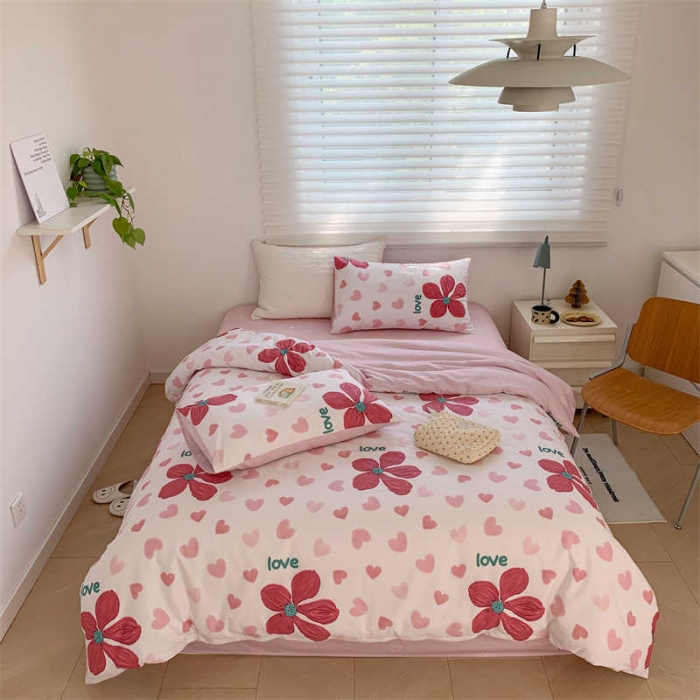 91家纺网 家纺一手货源 找家纺 金丝鸟 2022新款秋冬全棉印花系列四件套 暖语