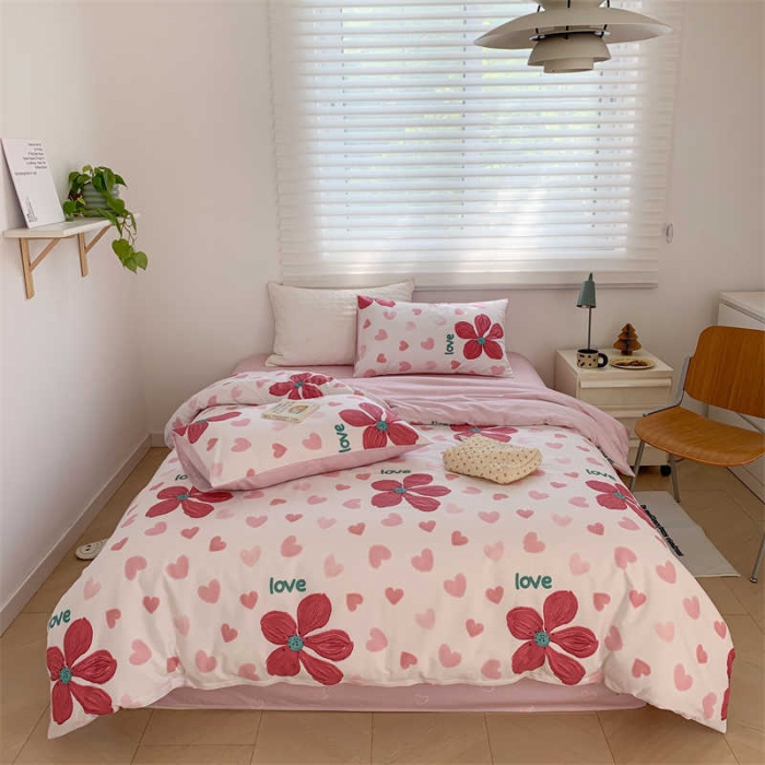 91家纺网 家纺一手货源 找家纺 金丝鸟 2022新款秋冬全棉印花系列四件套 暖语