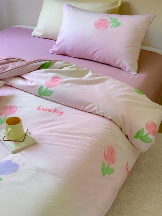 91家纺网 家纺一手货源 找家纺 金丝鸟 2022新款秋冬全棉印花系列四件套 郁金香