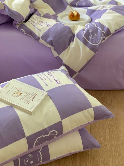 91家纺网 家纺一手货源 找家纺 金丝鸟 2022新款秋冬全棉印花系列四件套 周末熊