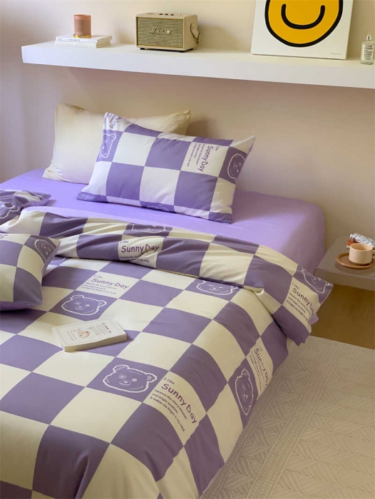 91家纺网 家纺一手货源 找家纺 金丝鸟 2022新款秋冬全棉印花系列四件套 周末熊