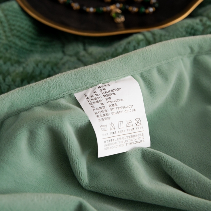 91家纺网 家纺一手货源 找家纺 凡客家居 2022新款加厚牛奶绒夹棉床笠 草绿