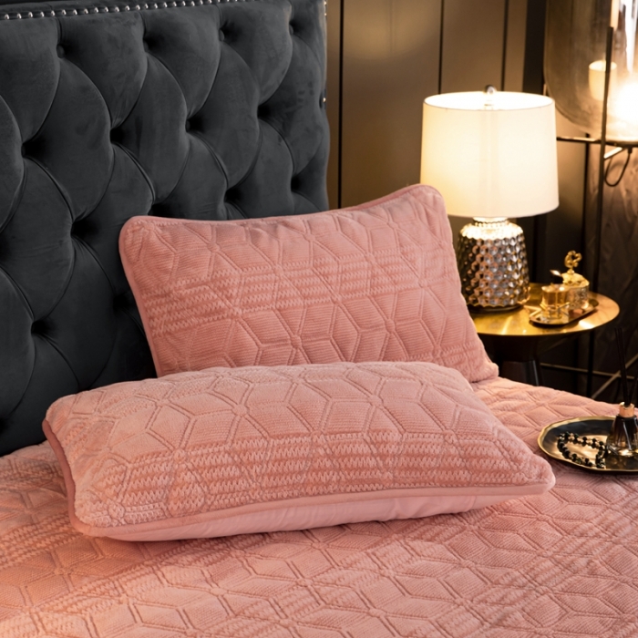 91家纺网 家纺一手货源 找家纺 凡客家居 2022新款加厚牛奶绒夹棉床笠 豆沙