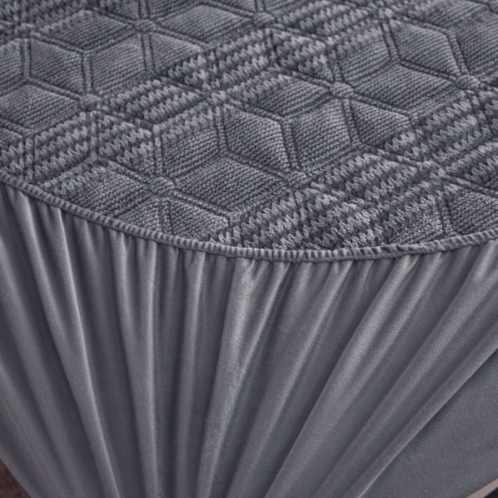 91家纺网 家纺一手货源 找家纺 凡客家居 2022新款加厚牛奶绒夹棉床笠 深灰