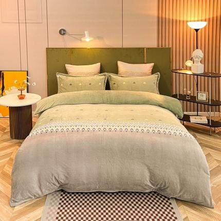 91家纺网 家纺一手货源 找家纺 凡客家居 2022新款牛奶绒印花系列四件套 洛丽塔