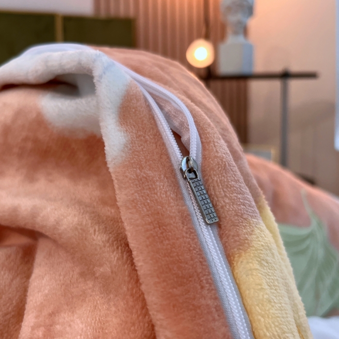 91家纺网 家纺一手货源 找家纺 凡客家居 2022新款牛奶绒印花系列四件套 悠然-玉