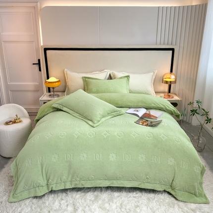 91家纺网 家纺一手货源 找家纺 （总）凡客家居 2022新款牛奶绒雕花系列四件套