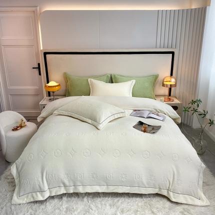 91家纺网 家纺一手货源 找家纺 （总）凡客家居 2022新款牛奶绒雕花系列四件套