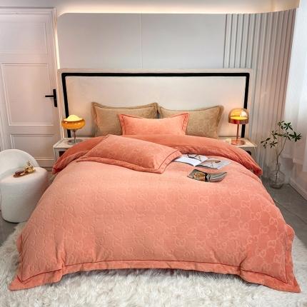 91家纺网 家纺一手货源 找家纺 （总）凡客家居 2022新款牛奶绒雕花系列四件套