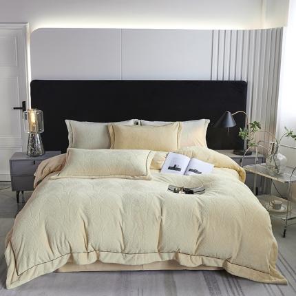 91家纺网 家纺一手货源 找家纺 （总）凡客家居 2022新款牛奶绒雕花系列四件套