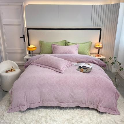 91家纺网 家纺一手货源 找家纺 （总）凡客家居 2022新款牛奶绒雕花系列四件套