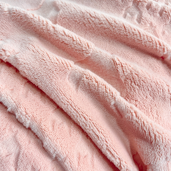 91家纺网 家纺一手货源 找家纺 凡客家居 2022新款牛奶绒雕花系列四件套 千鸟格-豆沙