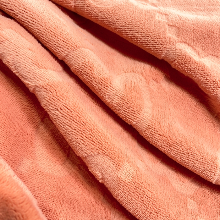 91家纺网 家纺一手货源 找家纺 凡客家居 2022新款牛奶绒雕花系列四件套 奢想-蜜桔橙