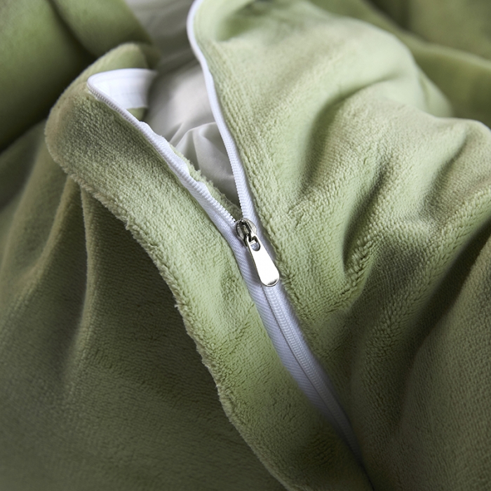 91家纺网 家纺一手货源 找家纺 凡客家居 2022新款牛奶绒雕花系列四件套 维娜-莫奈绿