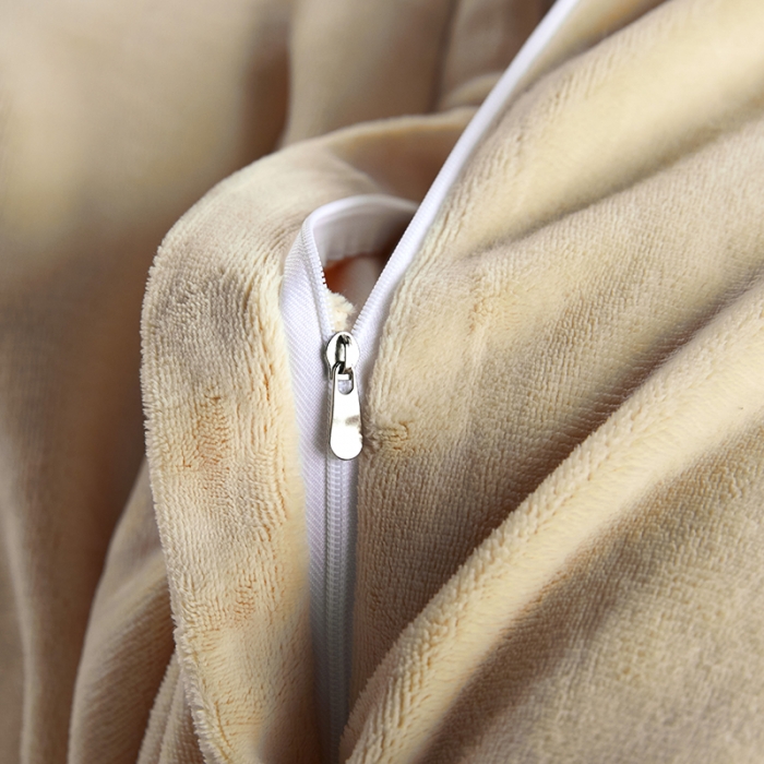 91家纺网 家纺一手货源 找家纺 凡客家居 2022新款牛奶绒雕花系列四件套 维娜-月牙黄