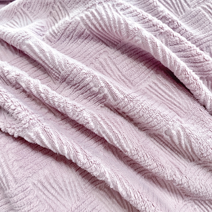 91家纺网 家纺一手货源 找家纺 凡客家居 2022新款牛奶绒雕花系列四件套 五饼-香芋紫