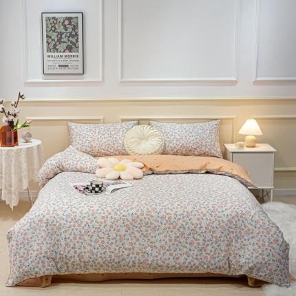 91家纺网 家纺一手货源 找家纺 凡客家居 新款13372纯棉印花滚边工艺款四件套 缤纷