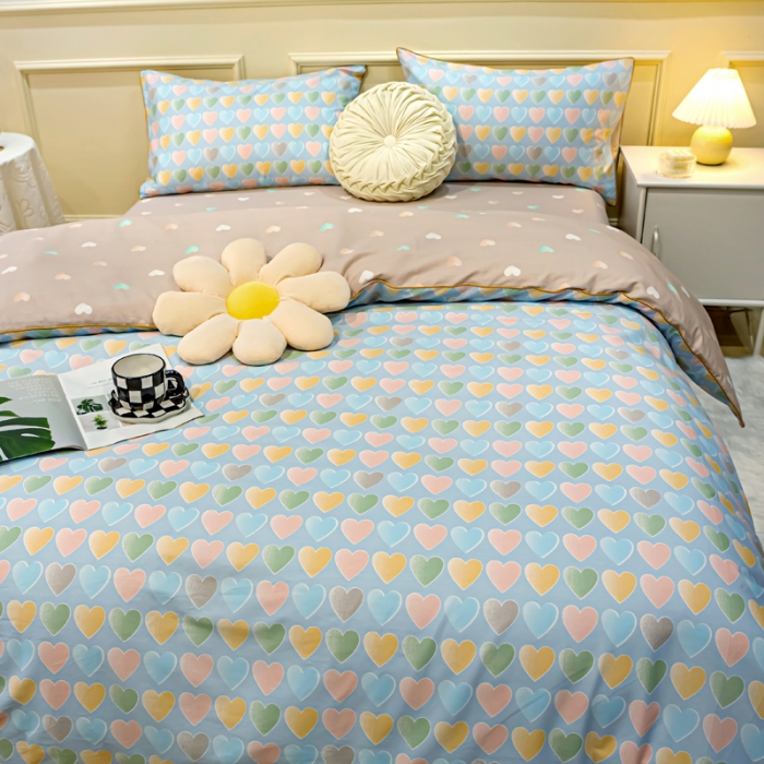 91家纺网 家纺一手货源 找家纺 凡客家居 新款13372纯棉印花滚边工艺款四件套 爱恋