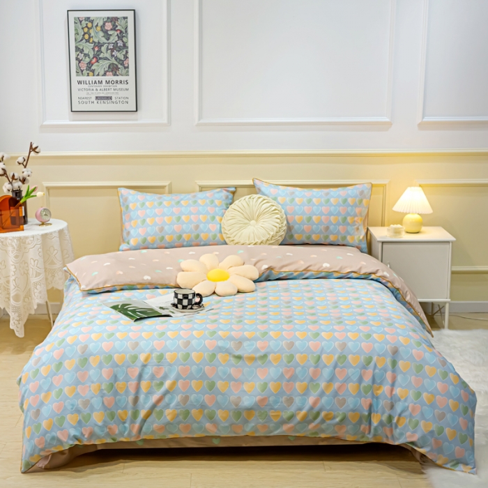 91家纺网 家纺一手货源 找家纺 凡客家居 新款13372纯棉印花滚边工艺款四件套 爱恋