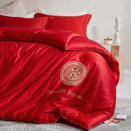 （51%大豆）A类80支长绒棉51大豆婚庆被全棉结婚喜庆被红 喜事连连2