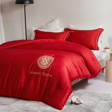 （51%大豆）A类80支长绒棉51大豆婚庆被全棉结婚喜庆被红 喜事连连3