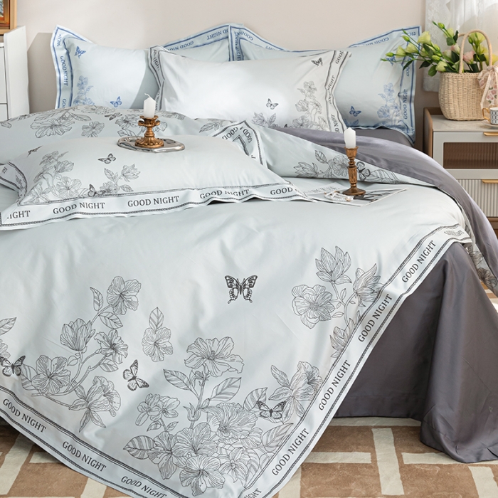 91家纺网 家纺一手货源 找家纺 （总）安莱 2022新款100支长绒棉数码印花四件套-秘境