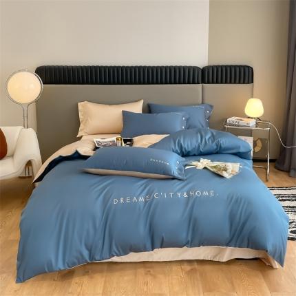 91家纺网 家纺一手货源 找家纺 （总）慕色2022新款轻奢拼色系列四件套