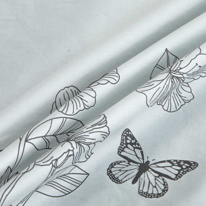 91家纺网 家纺一手货源 找家纺 安莱 2022新款100支长绒棉数码印花四件套-秘境 巴黎灰