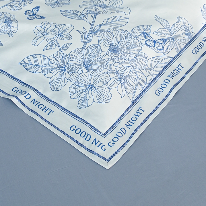 91家纺网 家纺一手货源 找家纺 安莱 2022新款100支长绒棉数码印花四件套-秘境 青花瓷