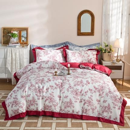 91家纺网 家纺一手货源 找家纺 （总）安莱 2022新款100支长绒棉数码印花四件套-花屿