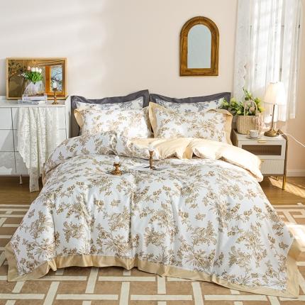 91家纺网 家纺一手货源 找家纺 （总）安莱 2022新款100支长绒棉数码印花四件套-花屿