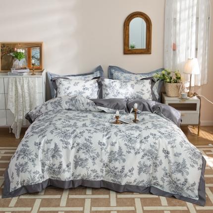 91家纺网 家纺一手货源 找家纺 （总）安莱 2022新款100支长绒棉数码印花四件套-花屿