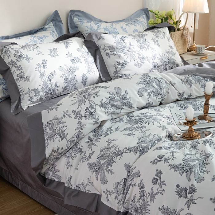 91家纺网 家纺一手货源 找家纺 （总）安莱 2022新款100支长绒棉数码印花四件套-花屿