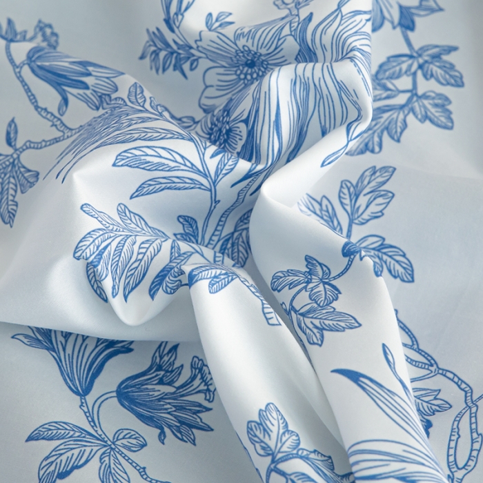 91家纺网 家纺一手货源 找家纺 安莱 2022新款100支长绒棉数码印花四件套-花屿 青花瓷