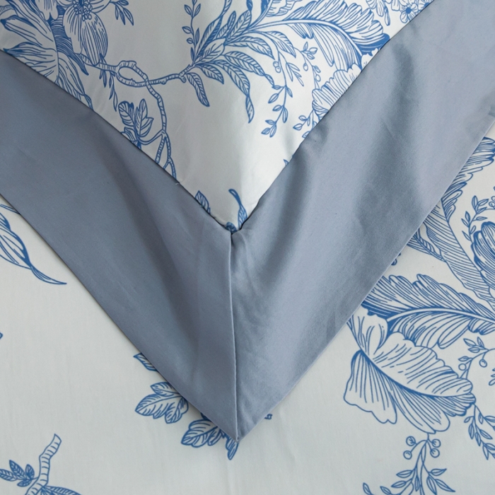 91家纺网 家纺一手货源 找家纺 安莱 2022新款100支长绒棉数码印花四件套-花屿 青花瓷