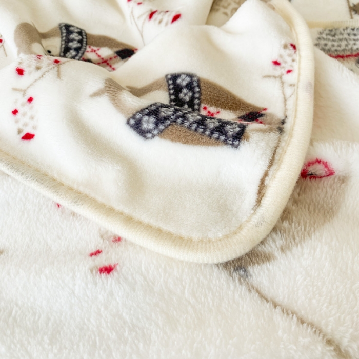 91家纺网 家纺一手货源 找家纺 2025新款320g金貂绒亲肤盖毯加厚印花色珊瑚绒素色法兰绒毯子外贸高端款猫头鹰