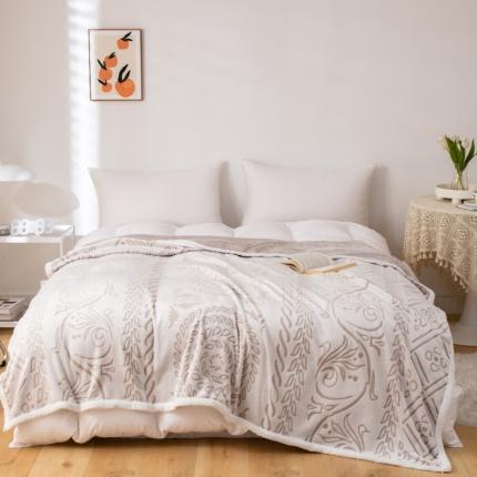 91家纺网 家纺一手货源 找家纺 总来菲毛毯 2025新款背印剪花牛奶绒毛毯加厚双层毯子不掉毛高端毯子