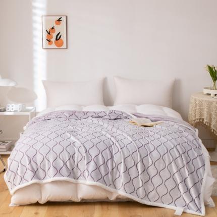 来菲毛毯 2025新款背印剪花牛奶绒毛毯加厚毯子不掉毛高端毯子波纹