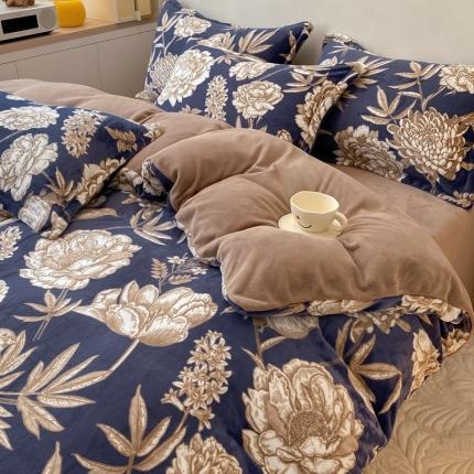 91家纺网 家纺一手货源 找家纺 （总）川悦生活 2022直播供货高克重小清新牛奶绒印花四件套