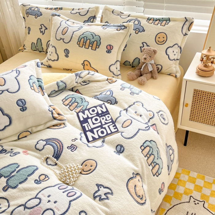 91家纺网 家纺一手货源 找家纺 （总）2022新款5D牛奶绒雪花绒单被套