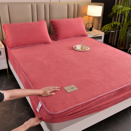 91家纺网 家纺一手货源 找家纺 （总）法澳 2024新款牛奶绒夹棉床笠可搭配被套