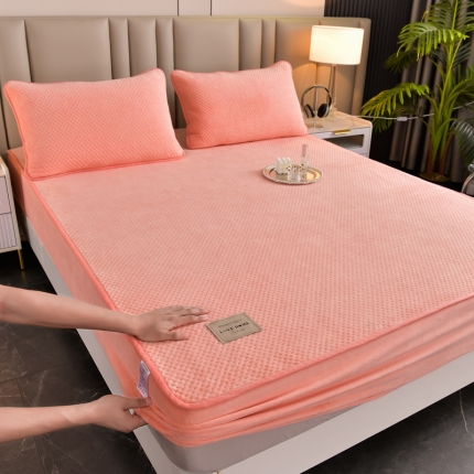 91家纺网 家纺一手货源 找家纺 （总）法澳 2024新款牛奶绒夹棉床笠可搭配被套