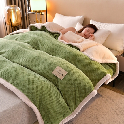 91家纺网 家纺一手货源 找家纺 （总）法澳 2024新款牛奶绒夹棉床笠可搭配被套