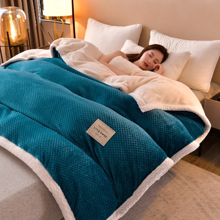 91家纺网 家纺一手货源 找家纺 （总）法澳 2024新款牛奶绒夹棉床笠可搭配被套