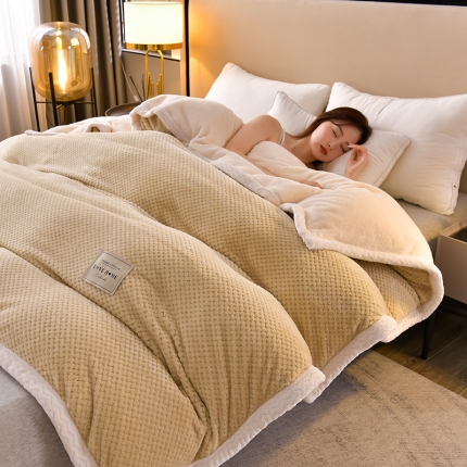 91家纺网 家纺一手货源 找家纺 （总）法澳 2024新款牛奶绒夹棉床笠可搭配被套