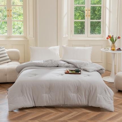 久典 2022新款40支原棉华夫格大豆被春秋被冬被夏被高级灰